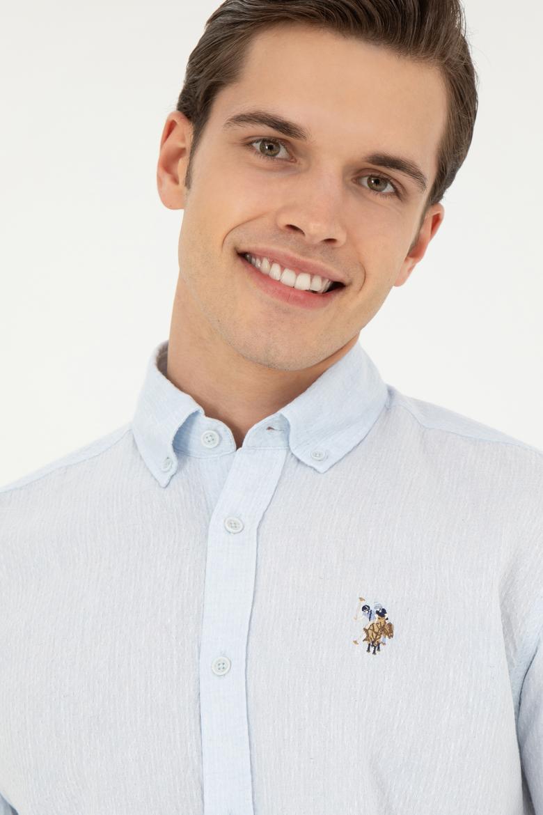 Erkek Açık Mavi Uzun Kollu Gömlek - 50263359019