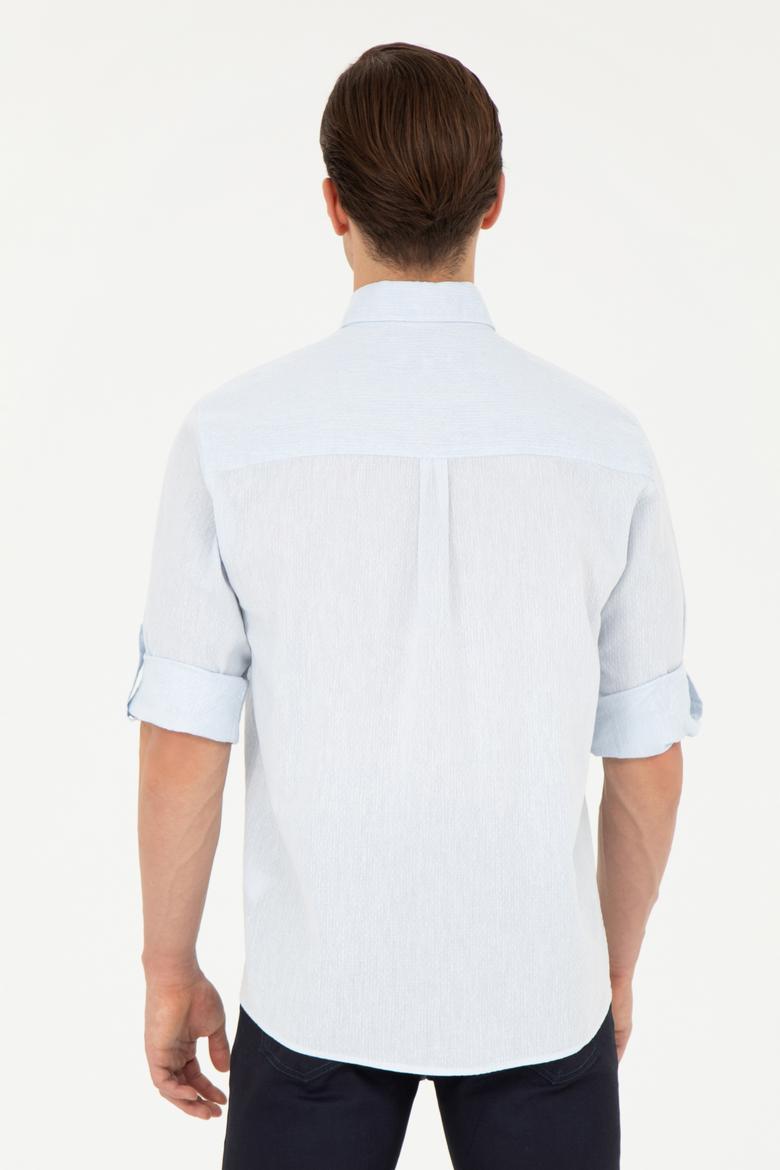 Erkek Açık Mavi Uzun Kollu Gömlek - 50263359019