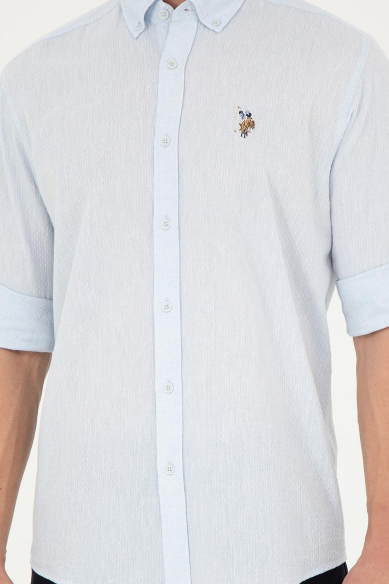 Erkek Açık Mavi Uzun Kollu Gömlek - 50263359019