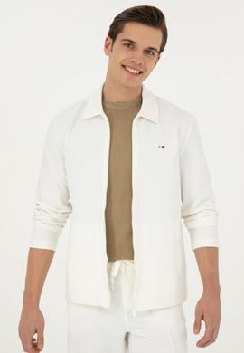 Erkek Ekru Örme Hırka - 50282231034