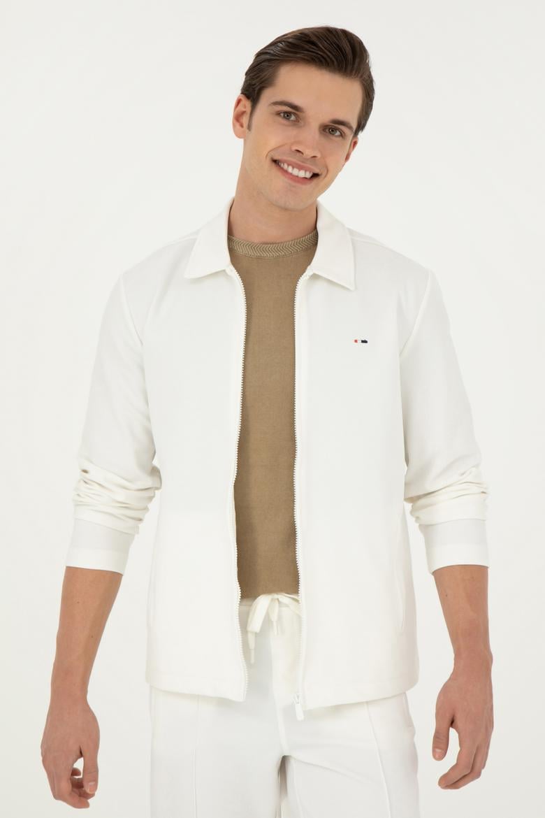 Erkek Ekru Örme Hırka - 50282231034