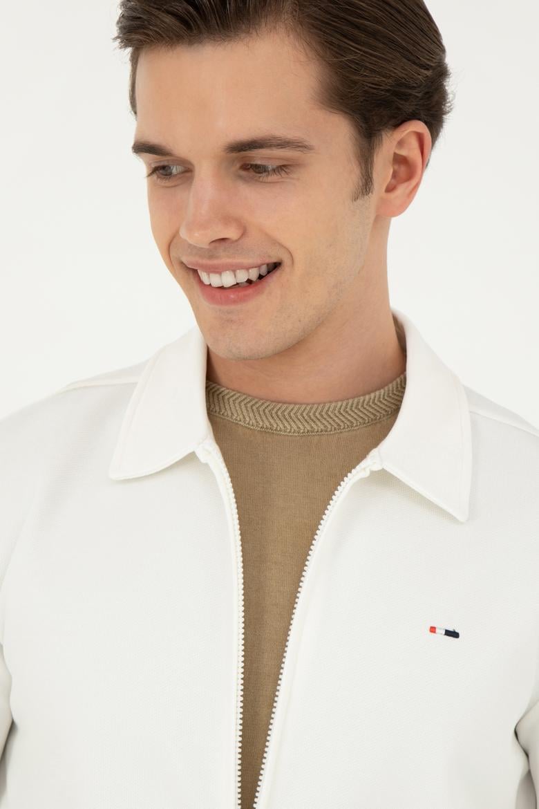 Erkek Ekru Örme Hırka - 50282231034