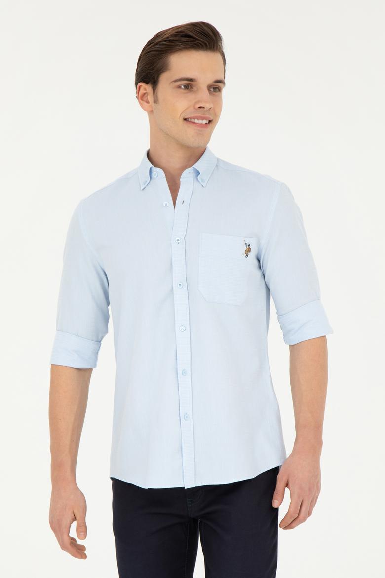 Erkek Açık Mavi Uzun Kollu Gömlek