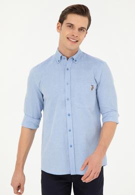 Erkek Saks Uzun Kollu Gömlek - 50283700019