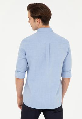 Erkek Saks Uzun Kollu Gömlek - 50283700019