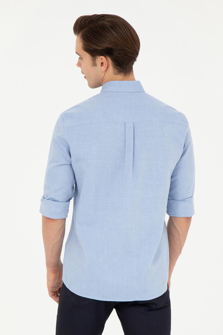Erkek Saks Uzun Kollu Gömlek - 50283700019