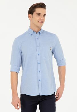 Erkek Saks Uzun Kollu Gömlek - 50283700019