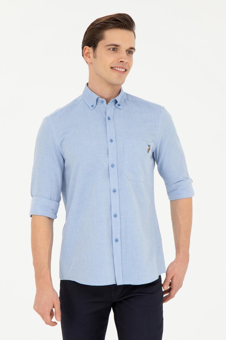 Erkek Saks Uzun Kollu Gömlek - 50283700019