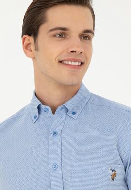 Erkek Saks Uzun Kollu Gömlek - 50283700019