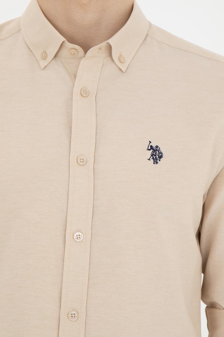 Erkek Camel Uzun Kollu Basic Gömlek - 50288629123