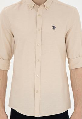 Erkek Camel Uzun Kollu Basic Gömlek - 50288629123