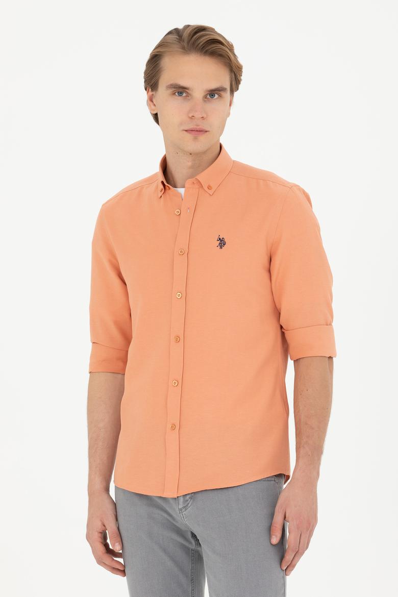 Erkek Kiremit Uzun Kollu Basic Gömlek - 50288629050