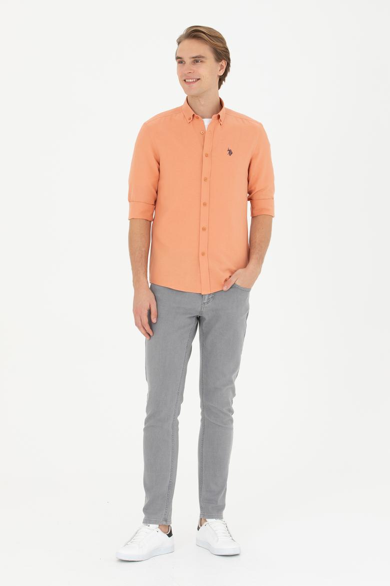 Erkek Kiremit Uzun Kollu Basic Gömlek - 50288629050