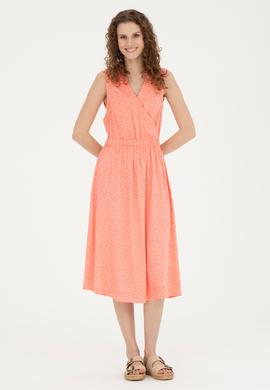 Kadın Neon Pembe Midi Boy Dokuma Elbise - 50289216010