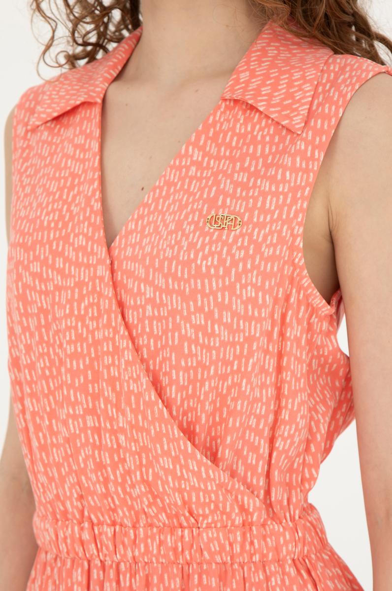 Kadın Neon Pembe Midi Boy Dokuma Elbise