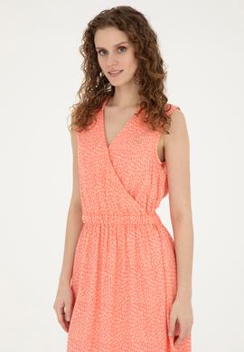 Kadın Neon Pembe Midi Boy Dokuma Elbise - 50289216010