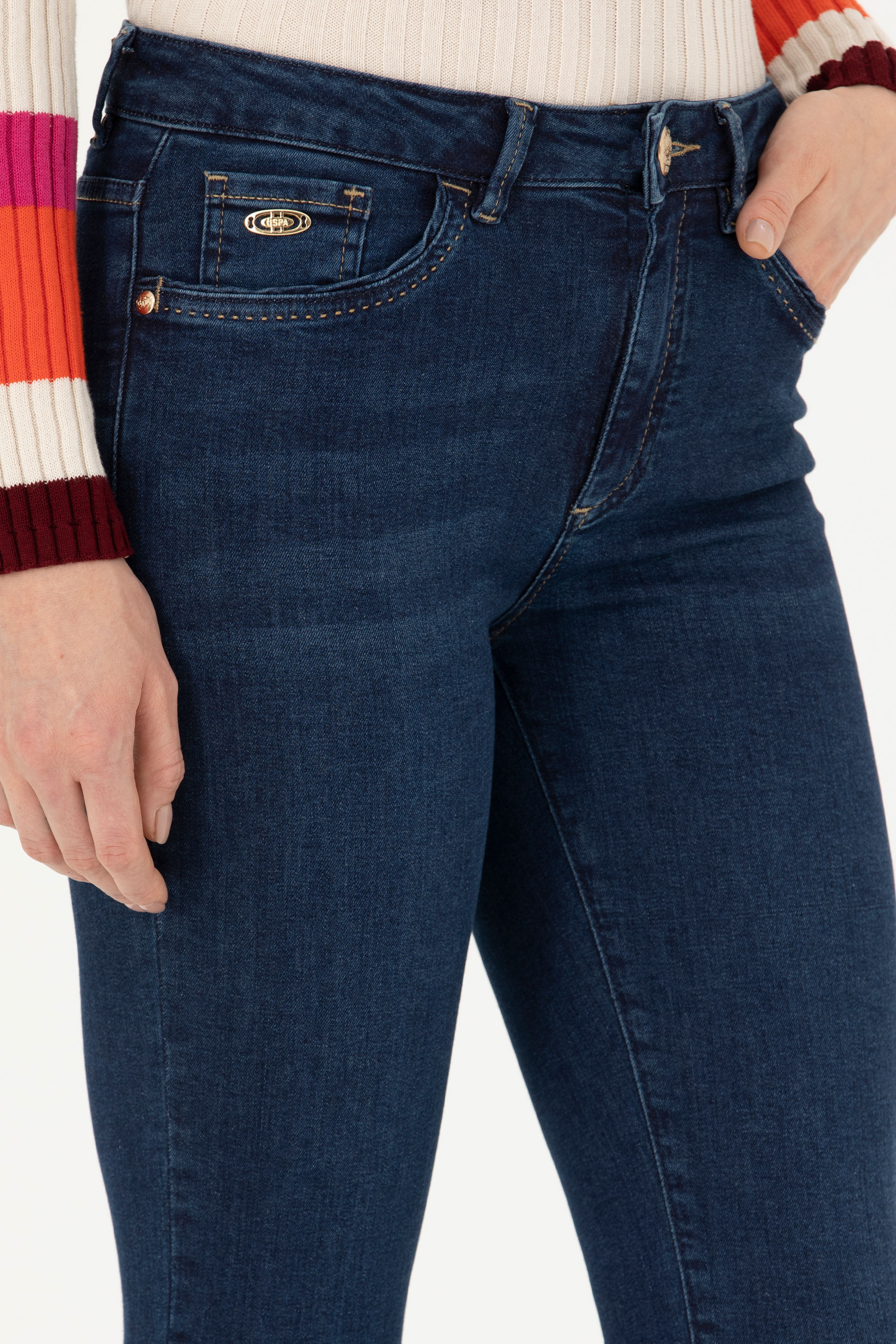Kadın Koyu Mavi Jean Pantolon - Image 5
