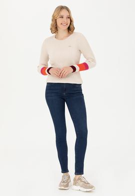 Kadın Koyu Mavi Jean Pantolon - 50272296002