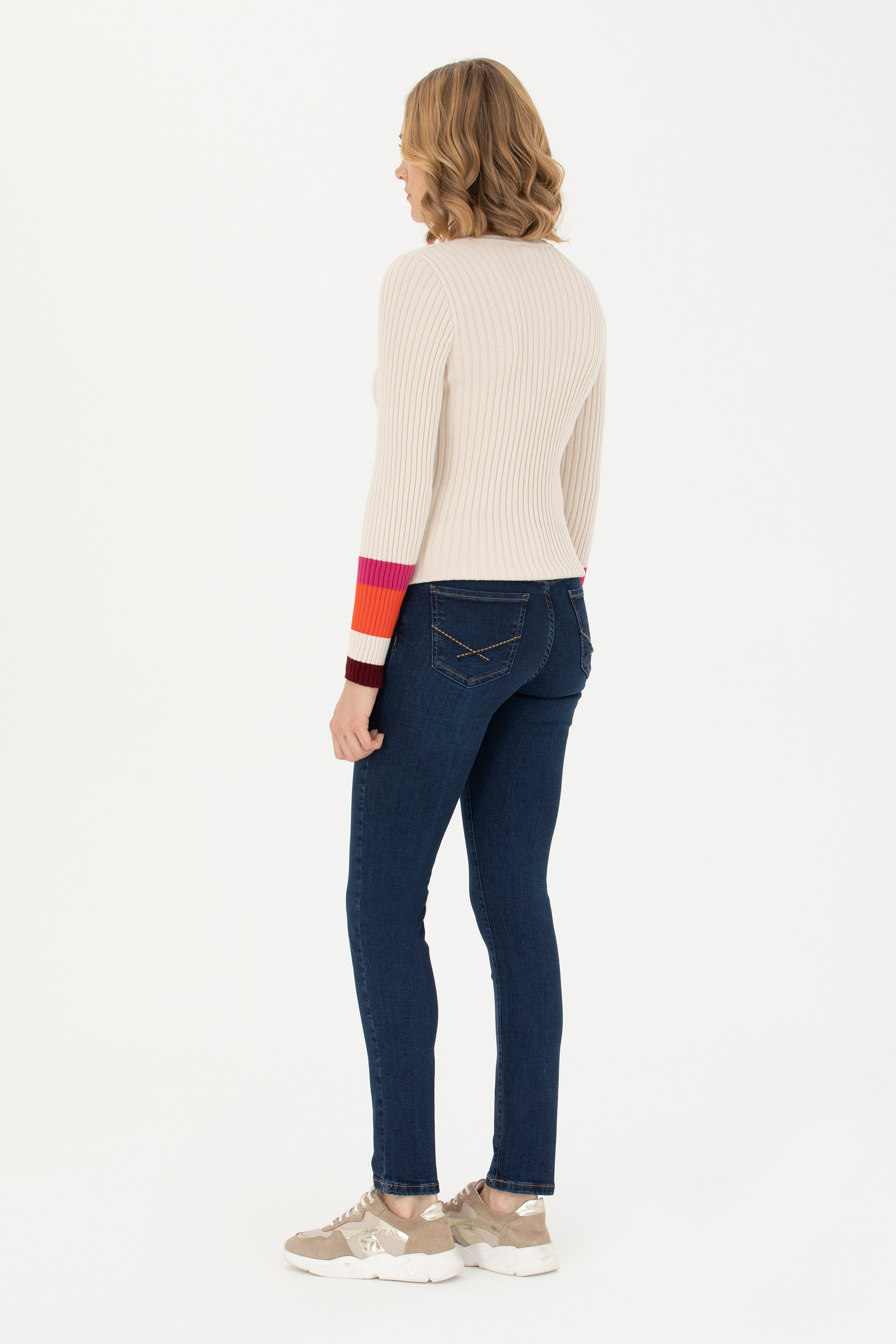 Kadın Koyu Mavi Jean Pantolon - Image 4