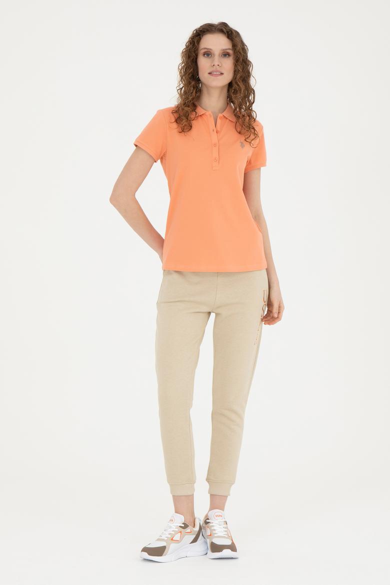 Kadın Somon Basic Polo Yaka Tişört - 50280057062