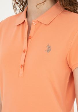 Kadın Somon Basic Polo Yaka Tişört - 50280057062