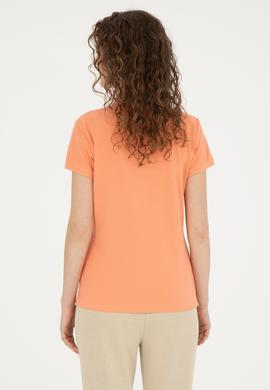 Kadın Somon Basic Polo Yaka Tişört - 50280057062