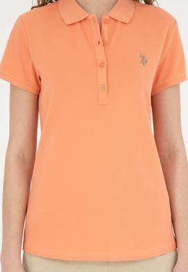 Kadın Somon Basic Polo Yaka Tişört - 50280057062