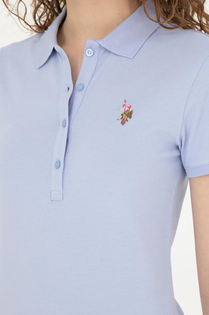 Kadın Mavi Polo Yaka Tişört