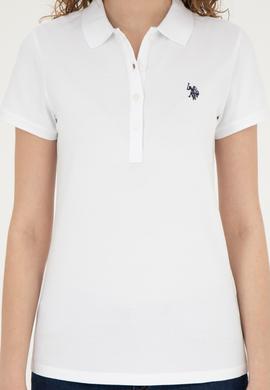 Kadın Beyaz Basic Polo Yaka Tişört - 50280057046