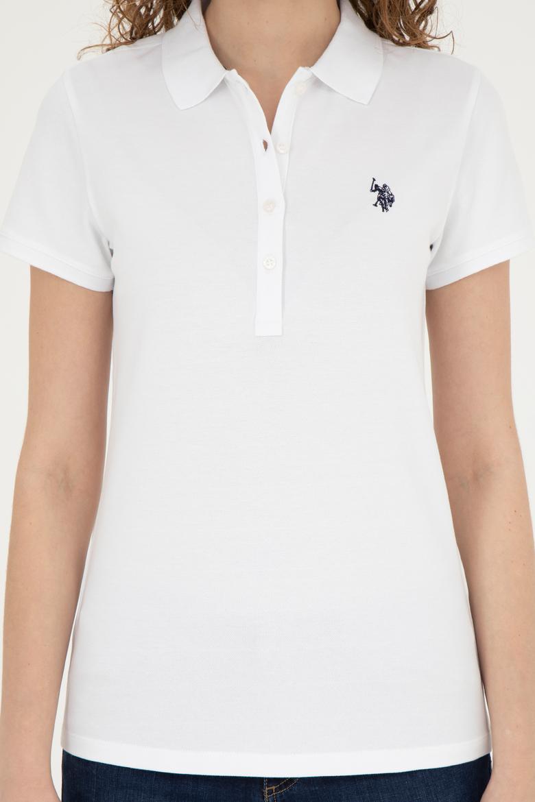 Kadın Beyaz Basic Polo Yaka Tişört - 50280057046