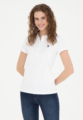 Kadın Beyaz Basic Polo Yaka Tişört - 50280057046