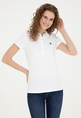 Kadın Beyaz Basic Polo Yaka Tişört - 50280057046