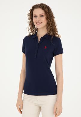 Kadın Lacivert Basic Polo Yaka Tişört - 50280057008