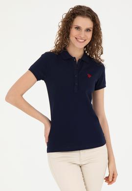 Kadın Lacivert Basic Polo Yaka Tişört - 50280057008
