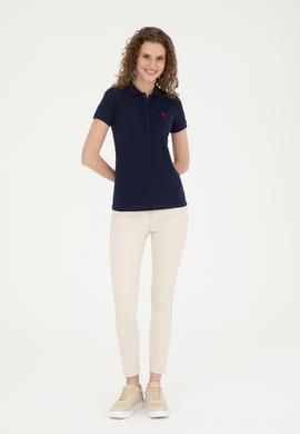 Kadın Lacivert Basic Polo Yaka Tişört - 50280057008