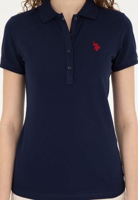 Kadın Lacivert Basic Polo Yaka Tişört - 50280057008