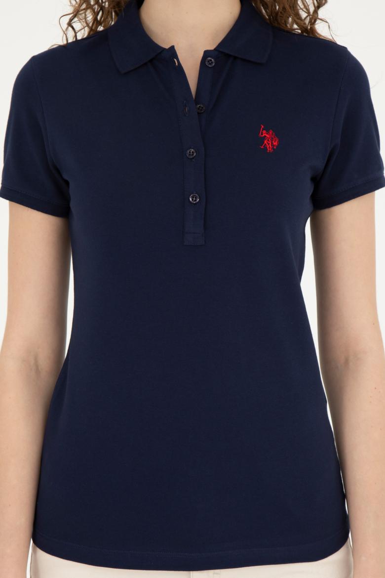 Kadın Lacivert Basic Polo Yaka Tişört - 50280057008