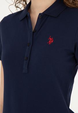 Kadın Lacivert Basic Polo Yaka Tişört - 50280057008