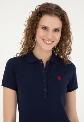 Kadın Lacivert Basic Polo Yaka Tişört - 50280057008