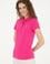 Kadın Fuşya Basic Polo Yaka Tişört