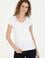 Kadın Beyaz V Yaka Basic Tişört