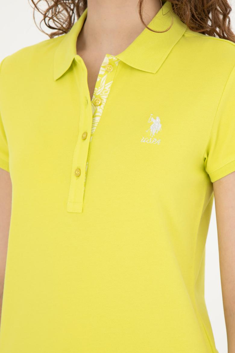 Kadın Fıstık Yeşili Basic Polo Yaka Tişört - 50289361048