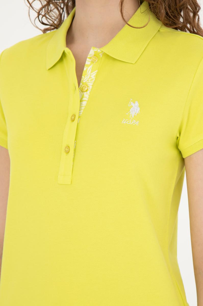 Kadın Fıstık Yeşili Basic Polo Yaka Tişört