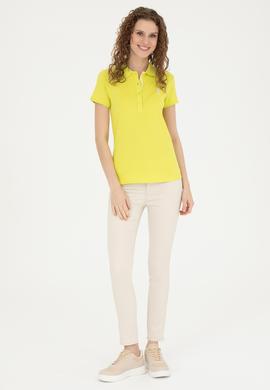 Kadın Fıstık Yeşili Basic Polo Yaka Tişört - 50289361048