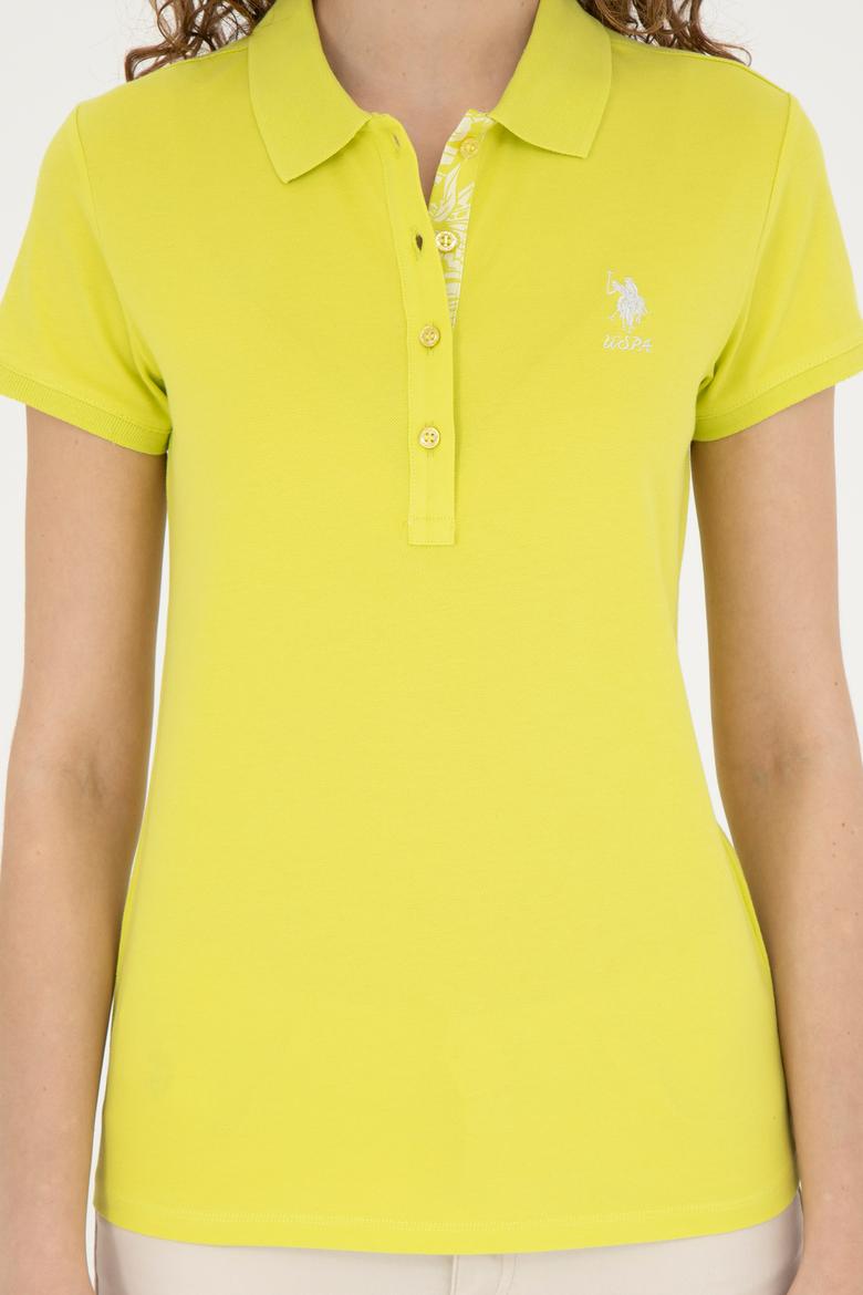 Kadın Fıstık Yeşili Basic Polo Yaka Tişört - 50289361048