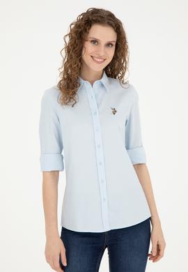 Kadın Açık Mavi Uzun Kollu Basic Gömlek - 50283987003