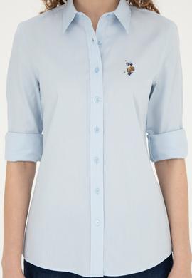 Kadın Açık Mavi Uzun Kollu Basic Gömlek - 50283987003