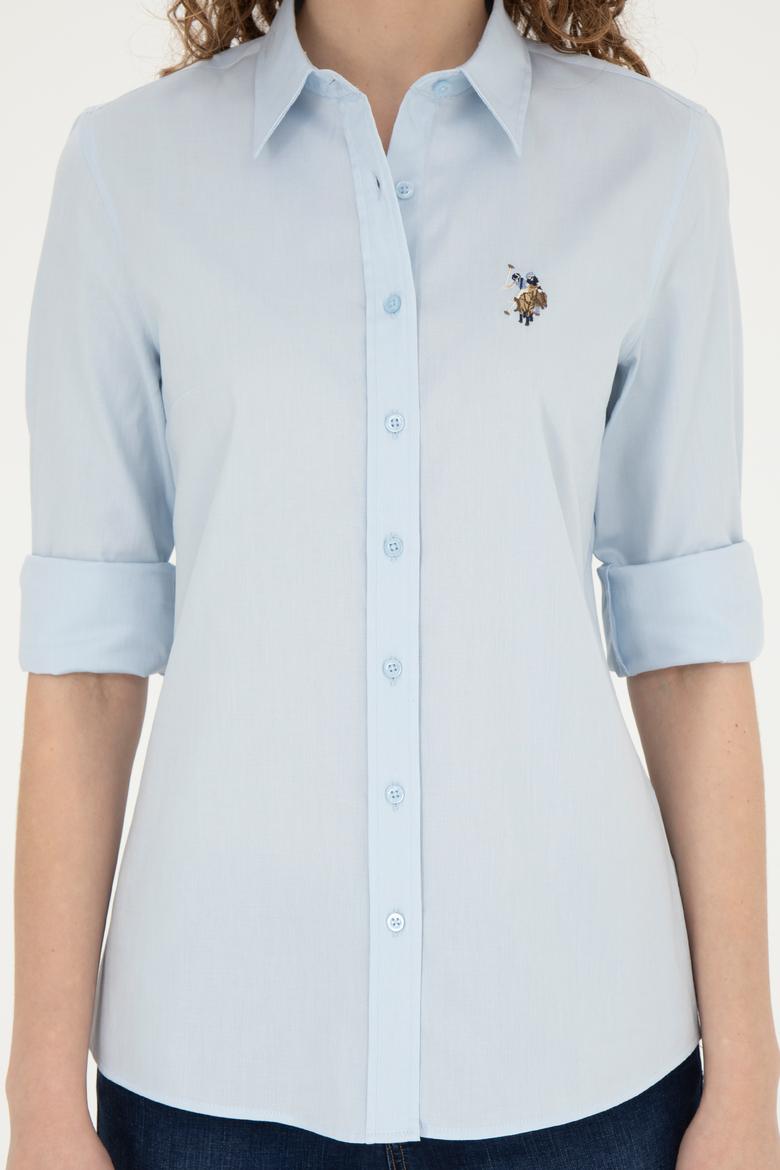 Kadın Açık Mavi Uzun Kollu Basic Gömlek - 50283987003