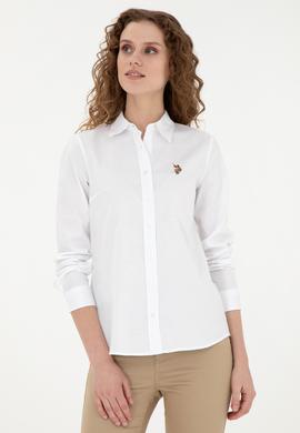 Kadın Beyaz Uzun Kollu Basic Gömlek - 50283987009