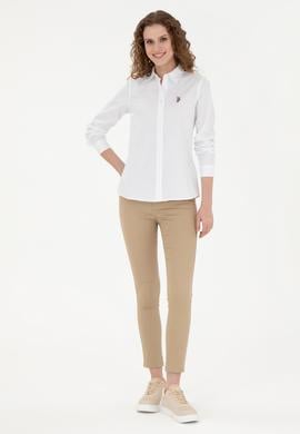 Kadın Beyaz Uzun Kollu Basic Gömlek - 50283987009